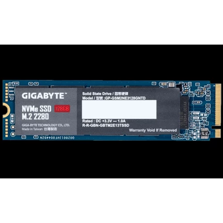 SSD GIGABYTE, 128 GB, M.2, PCIe Gen3.0 x4, 3D Nand, R/W: 1550/550 MB/s, &quot;GP-GSM2NE3128GNTD&quot;