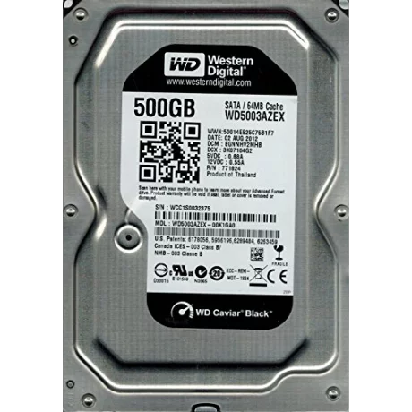HDD WD 500 GB, Black, 7.200 rpm, buffer 64 MB, pt. desktop PC, &quot;WD5003AZEX&quot;