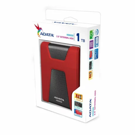 HDD ADATA EXTERN 2.5&quot; USB 3.1 1TB  HD650 Red &amp;amp;amp; Black AHD650-1TU31-CRD