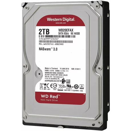 HDD WD 2 TB, Red, 5.400 rpm, buffer 256 MB, pt. NAS, &quot;WD20EFAX&quot;