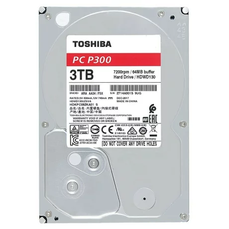 HDD TOSHIBA 3 TB, P300, 7.200 rpm, buffer 64 MB, pt. desktop PC, &quot;HDWD130UZSVA&quot;