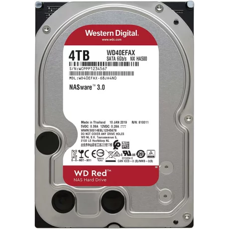 HDD WD 4 TB, Red, 5.400 rpm, buffer 256 MB, pt. NAS, &quot;WD40EFAX&quot;