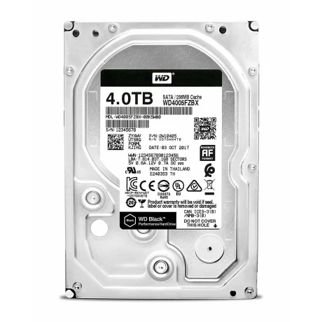 HDD WD 4 TB, Black, 7.200 rpm, buffer 256 MB, pt. desktop PC, &quot;WD4005FZBX&quot;