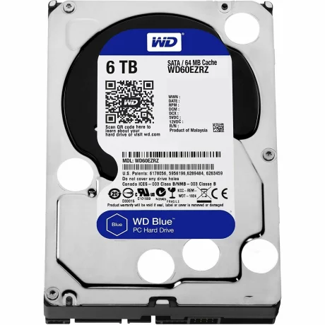 HDD WD 6 TB, Blue, 5.400 rpm, buffer 64 MB, pt. desktop PC, &quot;WD60EZRZ&quot;