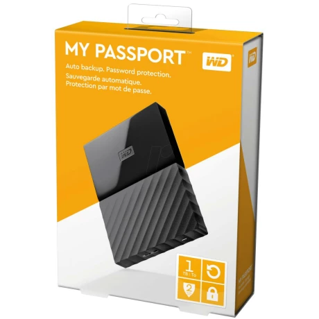 HDD extern WD 1 TB, My Passport, 2.5 inch, USB 3.0, negru, &quot;WDBYNN0010BBK-WESN&quot;
