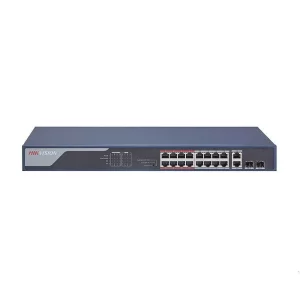 SWITCH PoE HIKVISION,  port 10/100 x 16, SFP SFP x 2, unmanaged, rackabil, carcasa metalica, &quot;DS-3E0318P-E(B)&quot;