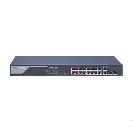 SWITCH PoE HIKVISION,  port 10/100 x 16, SFP SFP x 2, unmanaged, rackabil, carcasa metalica, &quot;DS-3E0318P-E(B)&quot;