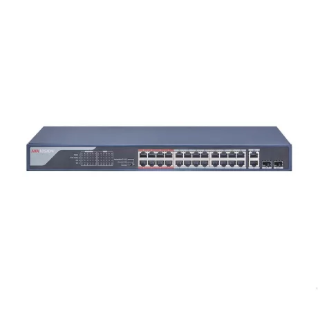 SWITCH PoE HIKVISION,  port 10/100 x 24, SFP SFP x 2, unmanaged, rackabil, carcasa metalica, &quot;DS-3E0326P-E(B)&quot;