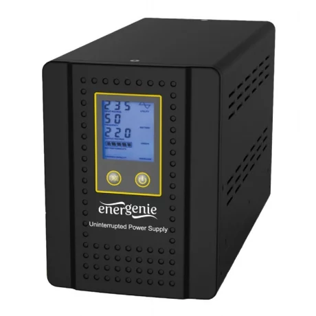 UPS GEMBIRD, Line Int. cu sinusoida pura, mini tower, 800VA/480W, AVR, Schuko x 2, baterie 12V/ max. 300 Ah, display LCD, back-up 1 - 10 min., &quot;EG-HI-PS800-01&quot;, (include TV 3 lei)