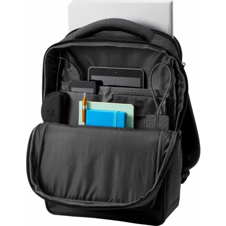 RUCSAC HP, pt. notebook de max. 15.6 inch, 2 compartimente, buzunar frontal x 2 | buzunar lateral x 2, waterproof, poliester, negru, &quot;6KD07AA&quot;