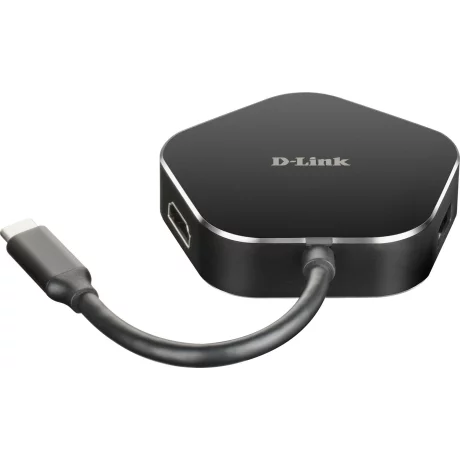 HUB extern D-LINK, porturi USB 3.0 x 2, HDMI x 1, USB Type C x 1,  conectare prin USB 3.0 Type C, cablu 11.5 cm, negru, DUB-M420