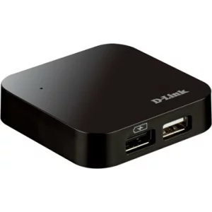 HUB extern D-LINK, conectare prin USB 2.0, alimentare retea 220 V, negru, DUB-H4