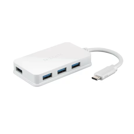 HUB extern D-LINK, conectare prin USB 3.0 Type C, cablu 0.05 m, alb, DUB-H410