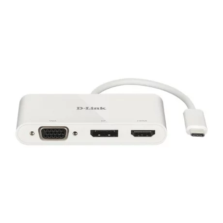 DOCKING Station D-Link universal, conectare PC USB Type C | Thunderbolt 3, nu, porturi video VGA x 1 | Display Port x 1 | HDMI x 1, alb, &quot;DUB-V310&quot;