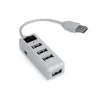 HUB extern GEMBIRD, conectare prin USB 2.0, alimentare retea 220 V, cablu 0.15 m, alb, UHB-U2P4-21