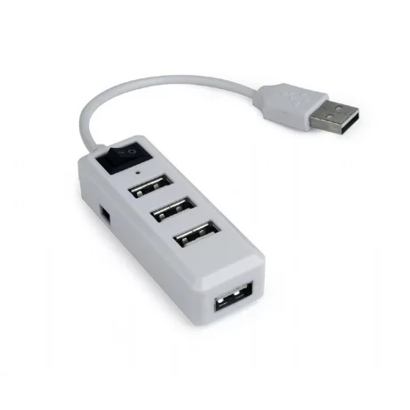 HUB extern GEMBIRD, conectare prin USB 2.0, alimentare retea 220 V, cablu 0.15 m, alb, UHB-U2P4-21