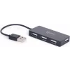 HUB extern GEMBIRD, conectare prin USB 2.0, cablu 0.15 m, negru, UHB-U2P4-03