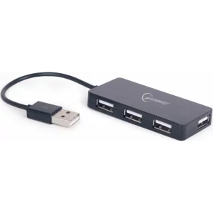 HUB extern GEMBIRD, conectare prin USB 2.0, cablu 0.15 m, negru, UHB-U2P4-03