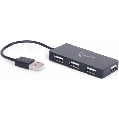 HUB extern GEMBIRD, conectare prin USB 2.0, cablu 0.15 m, negru, UHB-U2P4-03