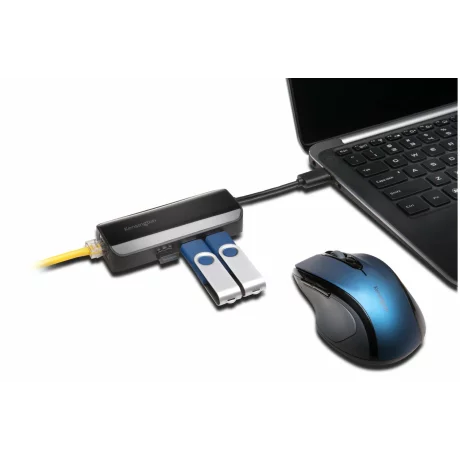 HUB extern KENSINGTON, porturi USB: USB 3.0 x 3, retea 10/100/1000, negru, K33982WW