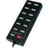 HUB extern LOGILINK, conectare prin USB 2.0, alimentare retea 220 V, cablu 0.75 m, negru, UA0126