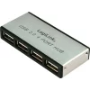 HUB extern LOGILINK, conectare prin USB 2.0, alimentare retea 220 V, argintiu cu negru, UA0003