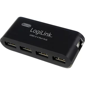 HUB extern LOGILINK, porturi USB: USB 2.0 x 4, conectare prin USB 2.0, alimentare retea 220 V, negru, UA0085