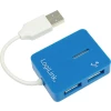 HUB extern LOGILINK, conectare prin USB 2.0, cablu 0.05 m, albastru, UA0136