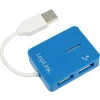 HUB extern LOGILINK, conectare prin USB 2.0, cablu 0.05 m, albastru, UA0136