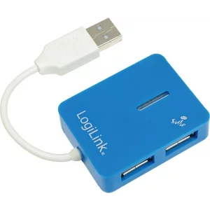 HUB extern LOGILINK, conectare prin USB 2.0, cablu 0.05 m, albastru, UA0136