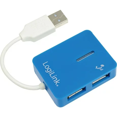 HUB extern LOGILINK, conectare prin USB 2.0, cablu 0.05 m, albastru, UA0136