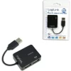 HUB extern LOGILINK, conectare prin USB 2.0, cablu 0.05 m, negru, UA0139