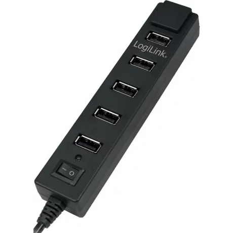 Hub Extern Logilink, Conectare Prin Usb 2.0, Alimentare Retea 220 V, Cablu 0.9 M, Negru, Ua0124