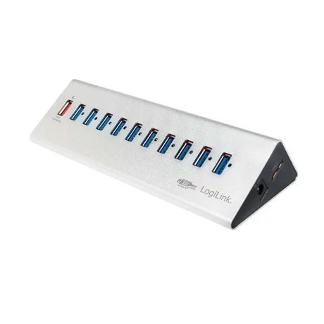 Hub Extern Logilink, Conectare Prin Usb 3.0, Alimentare Retea 220 V, Argintiu, Ua0229