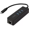HUB extern LOGILINK, conectare prin USB 3.2 Type C, cablu 0.1 m, retea 10/100/1000 Mbps (Gigabit), negru, UA0283