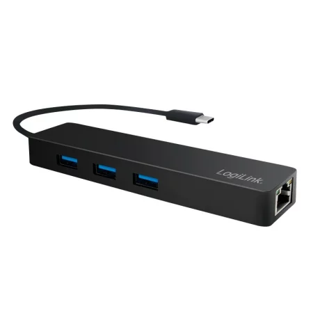 HUB extern LOGILINK, conectare prin USB 3.2 Type C, cablu 0.1 m, negru, UA0313