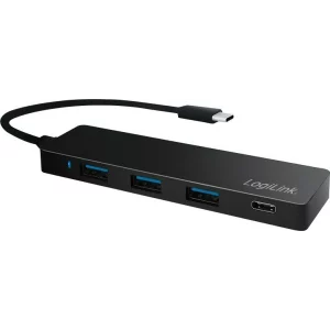 HUB extern LOGILINK, conectare prin USB 3.2 Type C, cablu 0.1 m, negru, UA0311