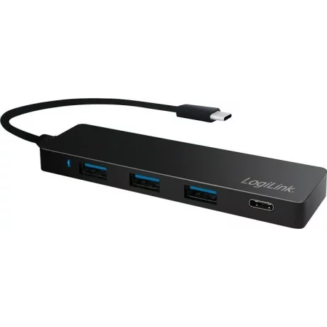 HUB extern LOGILINK, conectare prin USB 3.2 Type C, cablu 0.1 m, negru, UA0311