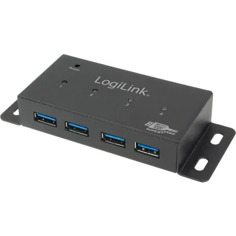 HUB extern LOGILINK, porturi USB: USB 3.0 x 4, conectare prin USB 3.0, alimentare retea 220 V, negru, &quot;UA0149&quot;  (include TV 0.75 lei)