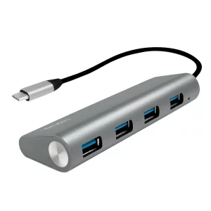 HUB extern LOGILINK, conectare prin USB 3.2 Type C, cablu 0.1 m, argintiu, UA0309