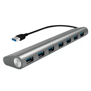 HUB extern LOGILINK, conectare prin USB 3.0, cablu 0.1 m, argintiu, UA0308