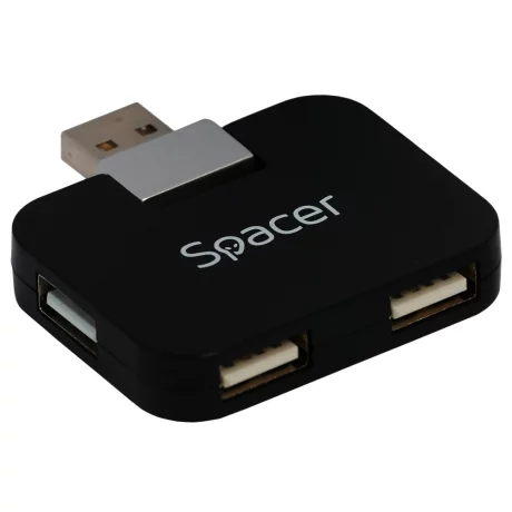 Hub Extern Spacer, Porturi Usb: Usb 2.0 X 4, Conectare Prin Usb 2.0, Negru, Sph-316