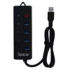 HUB extern SPACER, Port USB Quick Charge x 1 Alimentare retea 220V,negru, SPH-4USB30-1QC