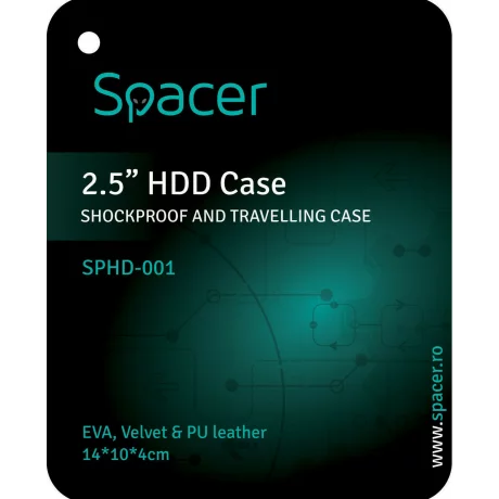 HUSA SPACER, pt HDD, buzunar intern plasa, negru, &quot;SPHD-001&quot;