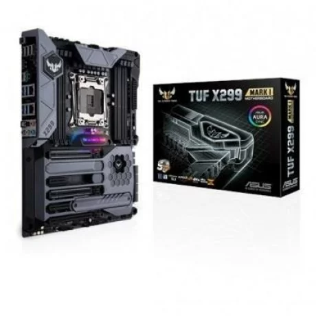 PLACA de BAZA ASUS TUF X299 MARK 1, skt LGA 2066, Intel X299, ATX, slot RAM 8 x DDR4, max 128 GB, 8x S-ATA 3, 2x M.2, nux PCI-E, PCI-E3.0x16 x 2, PCI-E3.0x8 x 1, PCI-E2.0x4 x 2, LAN 1000 Mbps x 2, 7.1, &quot;TUF X299 MARK 1&quot;