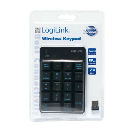 TASTATURA numerica  Logilink, wireless, 18 taste, negru, ID0120