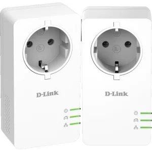 KIT ADAPTOR POWERLINE D-LINK tehnologie AV2, AV1000, pana la 1000Mbps, 1 port Gigabit, priza AC, 2 buc., &quot;DHP-P601AV&quot; (include timbru verde 1.5 lei)