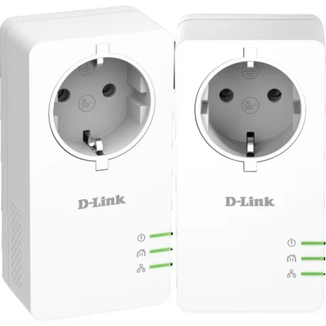 KIT ADAPTOR POWERLINE D-LINK tehnologie AV2, AV1000, pana la 1000Mbps, 1 port Gigabit, priza AC, 2 buc., &quot;DHP-P601AV&quot; (include timbru verde 1.5 lei)