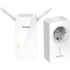 KIT ADAPTOR POWERLINE D-LINK tehnologie AV2.1, AV1000, pana la 1000Mbps, 1 port Gigabit, wireless dual band AC1200, priza AC, 2 buc., &quot;DHP-W611AV&quot; (include timbru verde 1.5 lei)