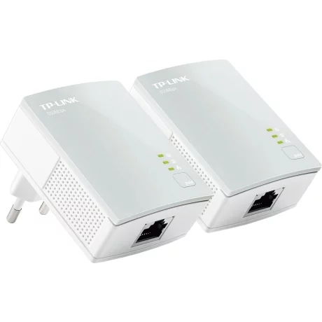 KIT ADAPTOR POWERLINE TP-LINK tehnologie AV,  AV600, pana la 600Mbps, 1 port 10/100Mbps, 2 buc. &quot;TL-PA4010KIT&quot; (include timbru verde 1.5 lei)